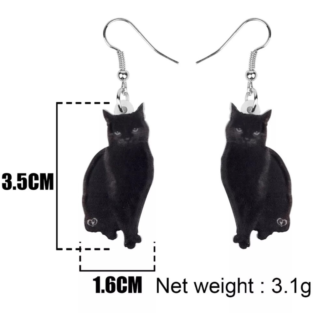 ๐๐ก! Acrylic Cat Earrings - Picture 3 of 4